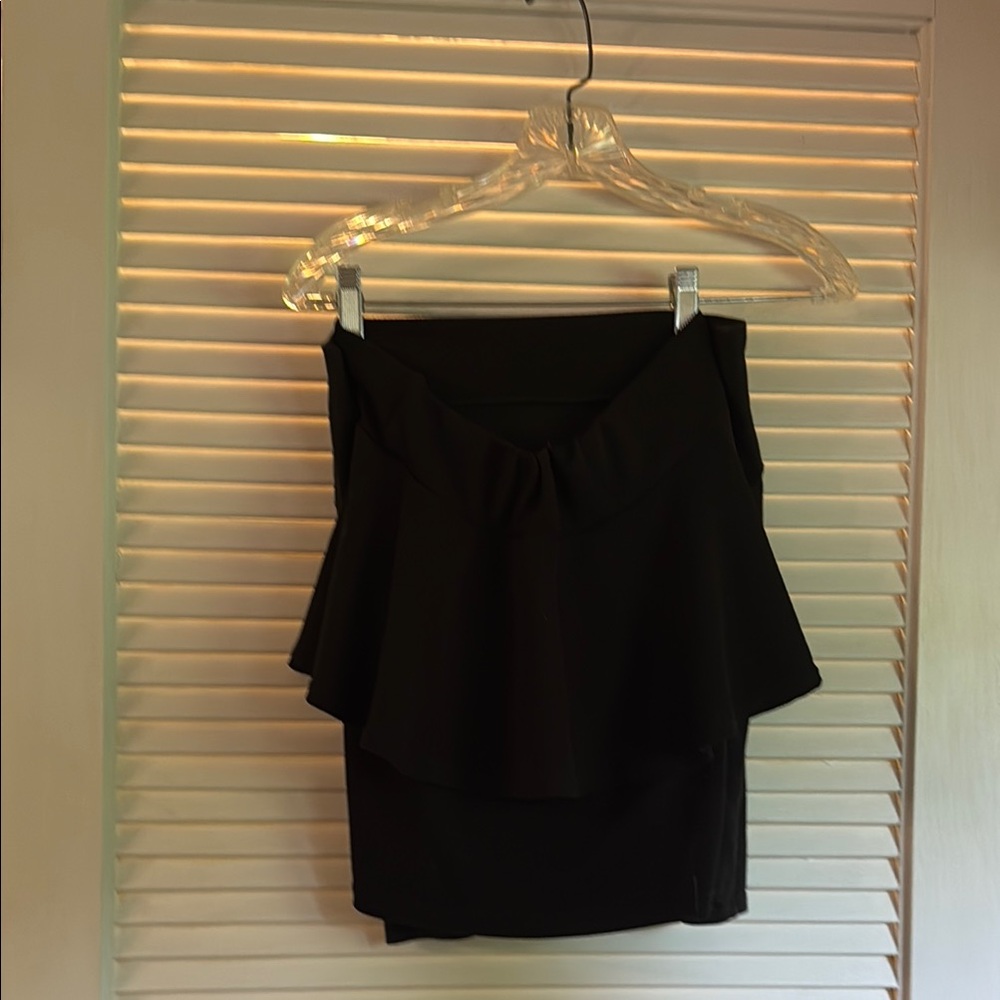 Elegant Black Peplum Skirt